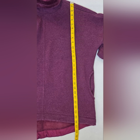 Athleta Womens Cozy Karma Funnel Neck Sweatshirt Burgundy Size Small Pockets - Picture 6 of 13